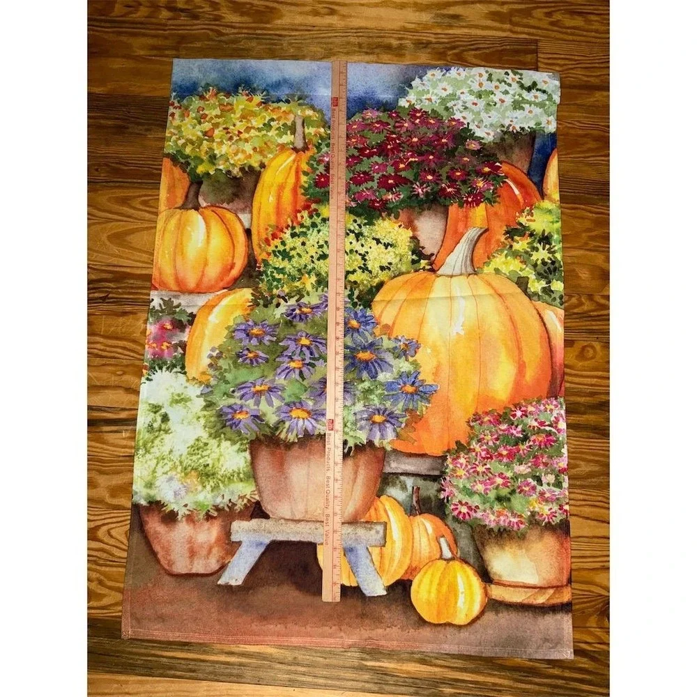 Toland Home Garden Autumn Harvest‎ Thanksgiving Flag Pumpkins & Mums